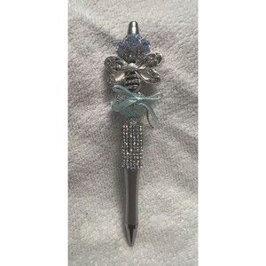 Silver Beaded / Rhinestone Bee Pen Custom Made